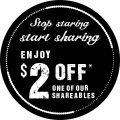 Enjoy $2 off one of our shareables