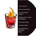 Promotion for software application, app store, shot glass